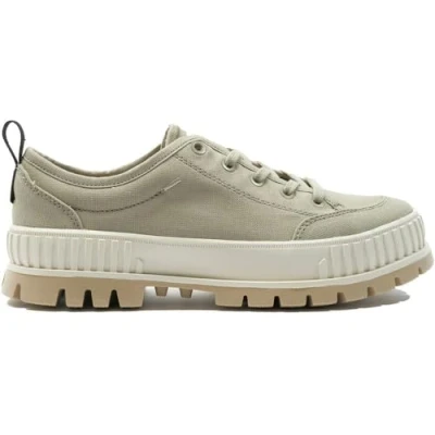 Image of Palladium Pallashock Unisex Trainers, Size: 3.5, Eucalyptus Cotton