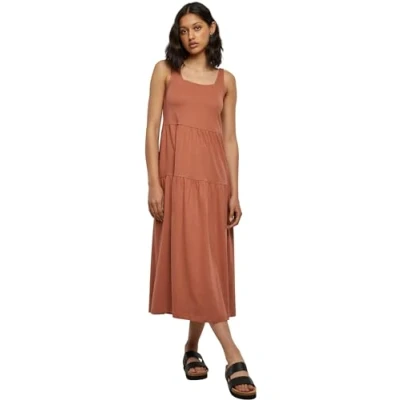 Image of Urban Classics 7/8 Length Valance Summer Jersey dress, Women&#039;s, Size: Medium, Terracotta