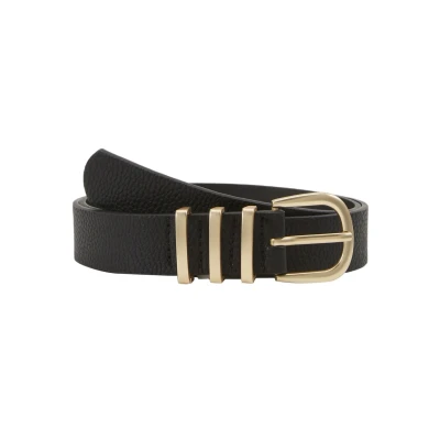 Image of Pieces Pclea Jeans BELT Belt, Women&#039;s, Size: 36, Black/gold