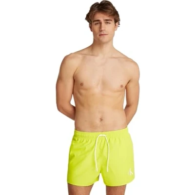 Image of Calvin Klein Swimwear Drawstring Swimming shorts, Men&#039;s, Size: Large, Lemonade yellow