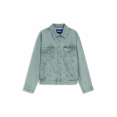 Image of HUGO Denim jacket, Men&#039;s, Size: Small, Green nineteen