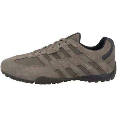 Image of Geox U Snake Trainers, Men&#039;s, Size: 8, Dove grey (u4507a022ekc1018) Leather and textile