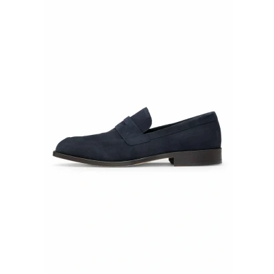 Image of BOSS LOAF Slipons, Men&#039;s, Size: 10, Dark blue one Suede