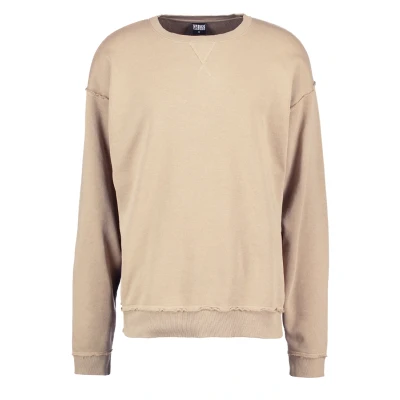 Image of Urban Classics OPEN EDGE CREW Sweatshirt, Men&#039;s, Size: Large, Warm sand