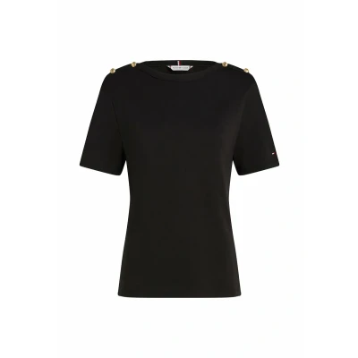 Image of Tommy Hilfiger Stripe Print Tshirt, Women&#039;s, Size: XS, Black