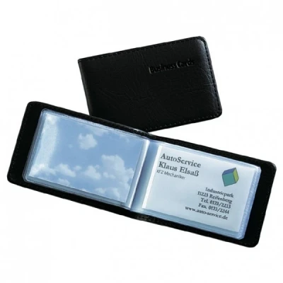 Image of SIGEL VZ170 Card Holder/Card Wallet, leather look, for up to 40 cards, Black