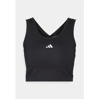 Image of adidas Sportswear Essentials Small LOGO Lifestyle Top, Women&#039;s, Size: XXL, Black white