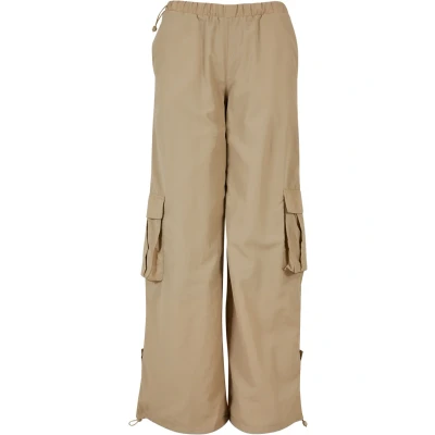Image of Urban Classics Women&#039;s Ladies Wide Crinkle Nylon Cargo Pants, Betonfarben, 5XL