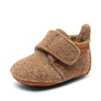 Image of Bisgaard Unisex Children&#039;s Baby Wool Low Slippers, camel, 22 EU
