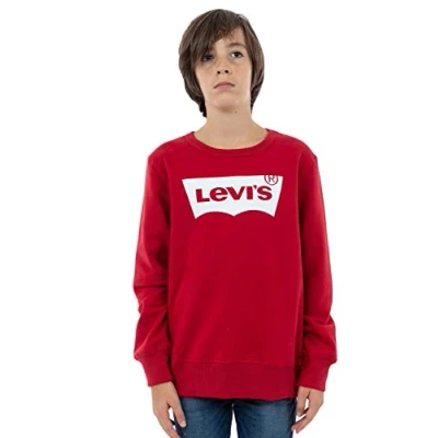 Image of Levi&#039;s Batwing Crewneck Sweatshirt for kids, Size: 10y, red/white
