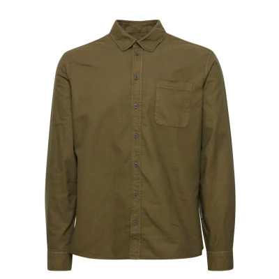 Image of Blend BH Bugley Garment DYED Oxford Shirt, Men&#039;s, Size: Small, Forest night
