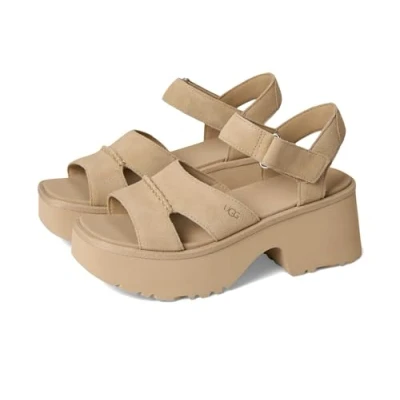 Image of UGG NEW Heights Ankle Strap Platform sandals, Women&#039;s, Size: 6, Mustard seed Suede