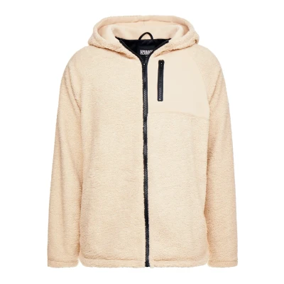 Image of Urban Classics Hooded ZIP Jacket Fleece jacket, Men&#039;s, Size: XXL, Darksand