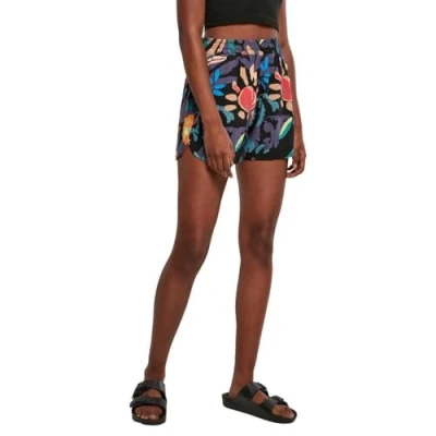 Image of Urban Classics AOP Resort Shorts, Women&#039;s, Size: 30, Blackfruity