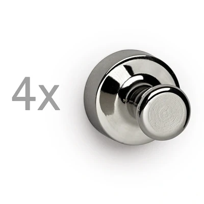 Image of MAUL Neodymium Cone Magnet Diameter 15 x 20 mm (Pack of 4) Magnets for Magnetic Board, Fridge, Whiteboard Strong with 7.0 kg Adhesive Force Mini in Practical Design Silver