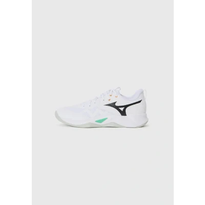 Image of Mizuno WAVE Momentum PRO Volleyball shoes, Men&#039;s, Size: 11.5, White/black/frozen emerald shoes