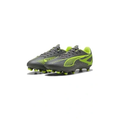 Image of Puma Unisex&#039;s Ultra 5 Play Fg/Ag Soccer Shoe, Matte Aged Silver Yellow Alert Silver, 7.5 UK