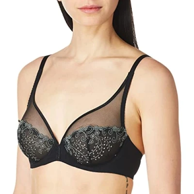 Image of Simone Perele Women&#039;s Delice Sheer Plunge, Moonlight, 34C