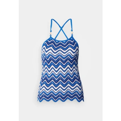 Image of Morgan Printed knit top, Sapphire M, S