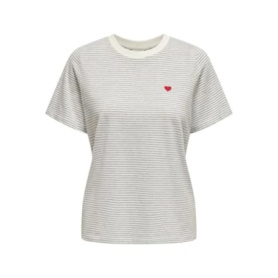 Image of JdY Women&#039;s Jdypisa S/S Print Top JRS Noos T Shirt, Cloud Dancer, XS, XS