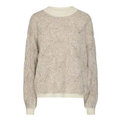Image of Pieces Pcjenna Oneck Jumper, Women&#039;s, Size: XS, Whitecap gray/taupe gray