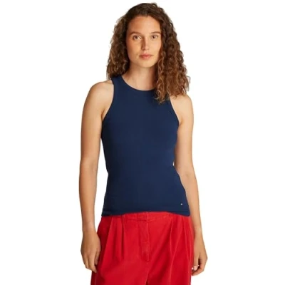 Image of Tommy Hilfiger SLIM TANK Top, Women&#039;s, Size: XS, Dark night navy