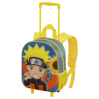 Image of Naruto Small 3D Backpack with Wheels, 26 x 34 cm, Capacity 12.5 L, Multicolour Peace, One Size, Wheels Peace