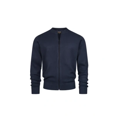 Image of Indicode InLaos Men&#039;s Cardigan with Crew Neck and Zip for Men, navy, S