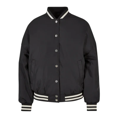 Image of Urban Classics Women&#039;s Oversized Recycled College Jacket, black, L