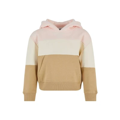 Image of Urban Classics Oversize 3TONE Hoodie for kids, Size: 13 14y, Pink whitesand unionbeige
