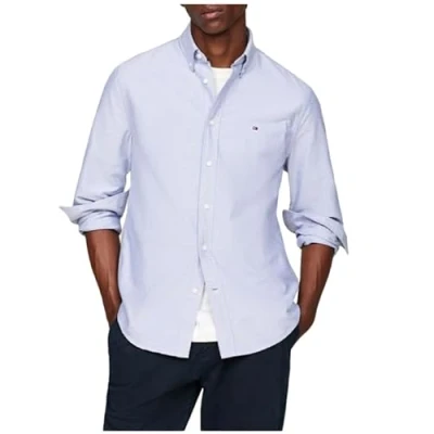 Image of Tommy Hilfiger Solid Heritage Oxford Shirt Shirt, Men&#039;s, Size: XS, Royal blue