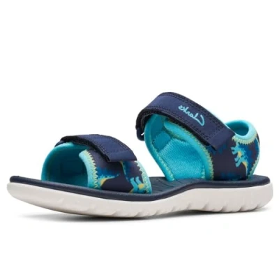 Image of Clarks Surfing TIDE Sandals for kids, Size: 7K, Navy Textile