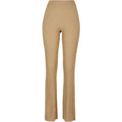 Image of Urban Classics Women&#039;s Ladies Flared Rib Knit Leggings, Unionbeige, 3XL
