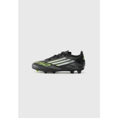Image of adidas Unisex Kid&#039;s F50 League Firm Multi Ground Football Boots, Core Black Iron Metallic Lucid Lemon, 3.5 UK Child