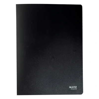 Image of Leitz A4 Display Book, Includes 20 Fixed Plastic Pockets, 40 Sheet Capacity, 100% Recyclable, Eco Friendly, Recycle Range, 46760095, Black