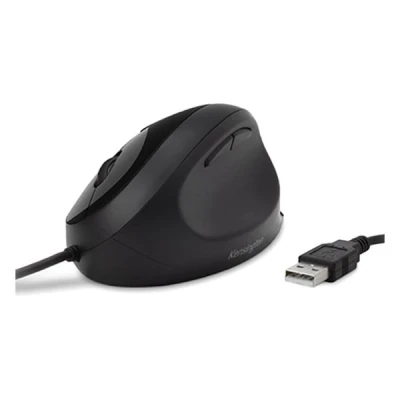 Image of Kensington Wired Ergonomic Mouse Pro Fit Ergo For Your Home Office Laptop/Desktop/PC/Gaming, with USB 3.0 Connection, 4 DPI Settings and 5 Buttons Black (K75403EU)