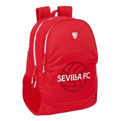 Image of safta Sevilla FC School Backpack for Kids, Ideal Children of Different Ages Comfortable and Versatile, Quality Resilience, 32 x 16 44 cm, Red, Estándar, Casual,