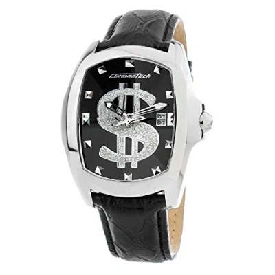 Image of Chronotech Mens Analogue Quartz Watch with Leather Strap CT7896M 103, Multicoloured, 40MM,