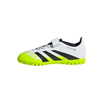 Image of adidas Performance Predator CLUB Unisex Astro turf trainers for kids, Size: 4.5, White/core black/lucid lemon shoes