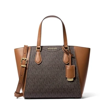 Image of Michael Kors Taryn TOTE Xbody Handbag, Women&#039;s, Size: One Size, Brown/acorn
