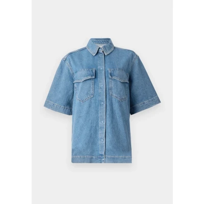 Image of ONLY Onlsophie Oversize Shirt Shirt, Women&#039;s, Size: XS, Light blue denim