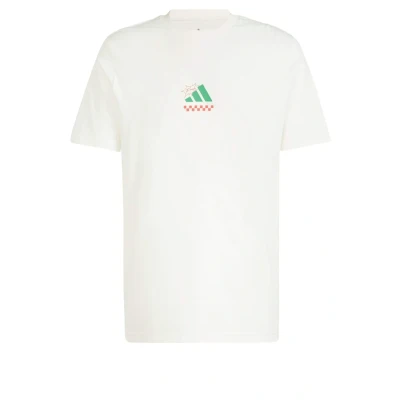 Image of adidas Sportswear Lounge Pizza Graphic Print Tshirt, Size: Small, Off white