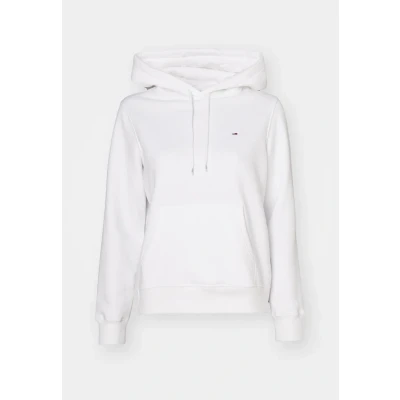 Image of Tommy Jeans Women’s Regular Fit Flag Hoodie, White (White), XXS, XXS