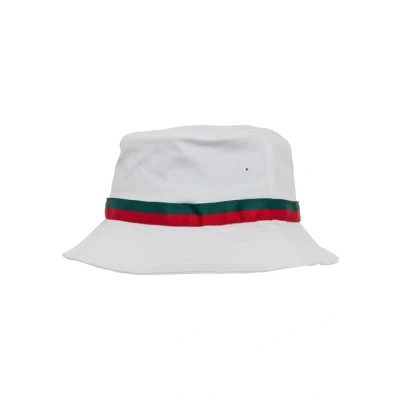 Image of Flexfit Bucket Hat, Men&#039;s, Size: One Size, White/firered/green