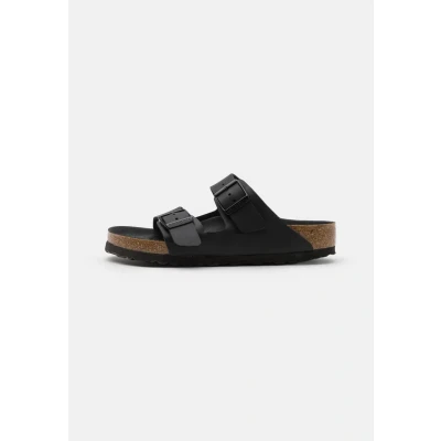 Image of Birkenstock Arizona Triple Unisex Mules, Size: 13, Black High quality imitation leather