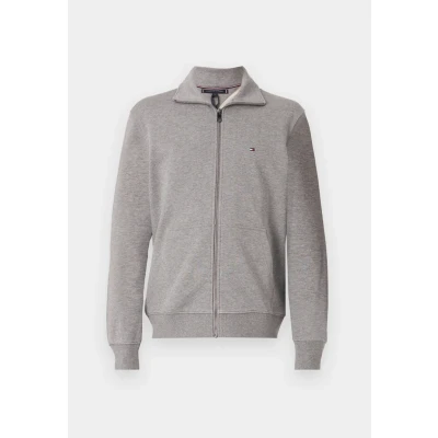Image of Tommy Hilfiger Essential Terry Zipup sweatshirt, Men&#039;s, Size: Medium, Medium grey heather
