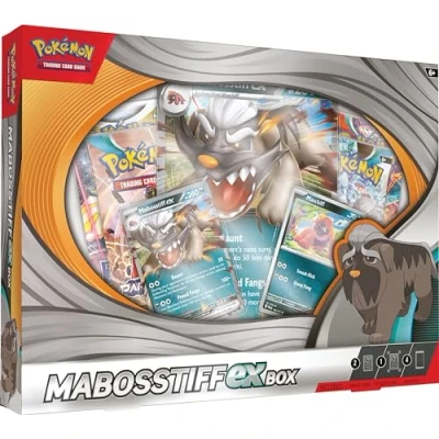 Image of Pokémon TCG: Mabosstiff ex box (2 foil promo cards, 1 oversize card and 4 booster packs)