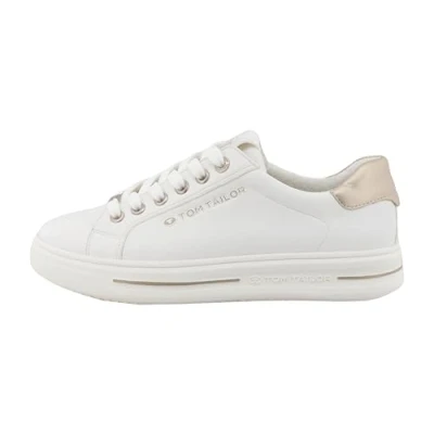 Image of TOM TAILOR Women&#039;s 9590320007 Trainers, White, 6 UK