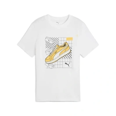 Image of Puma Graphics TEE Unisex Print Tshirt for kids, Size: 10y (9 10y), White
