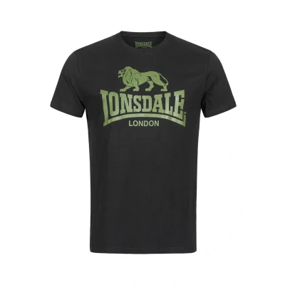 Image of Lonsdale Normale Passform 2 PACK Bangor Print Tshirt, Men&#039;s, Size: Medium, Black olive